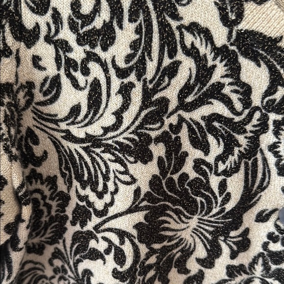 Talbots Floral Black and White Women's Cardigan Sweater - Picture 4 of 7